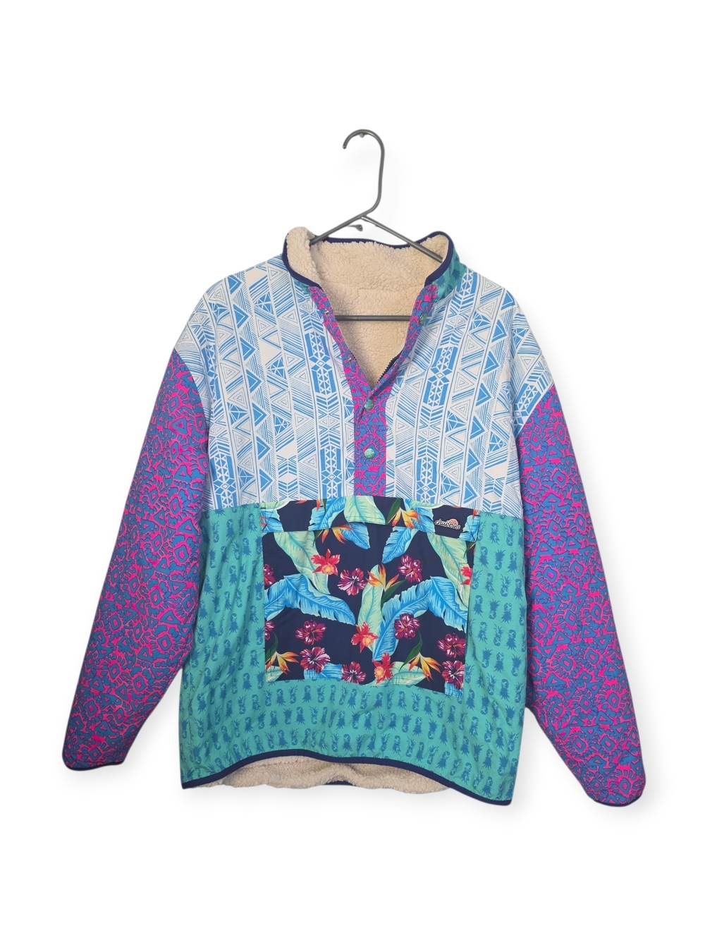 Men's Chubbies multicolored Party in the front reversible sherba jacket, size L